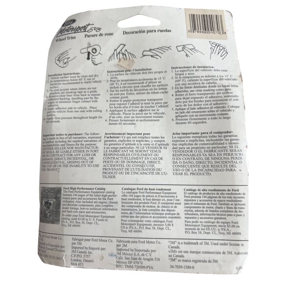 Vintage 1995 Ford Motorsports Wheel Trim Checkered Flags 1 3/4" Diameter New NOS - Picture 4 of 4